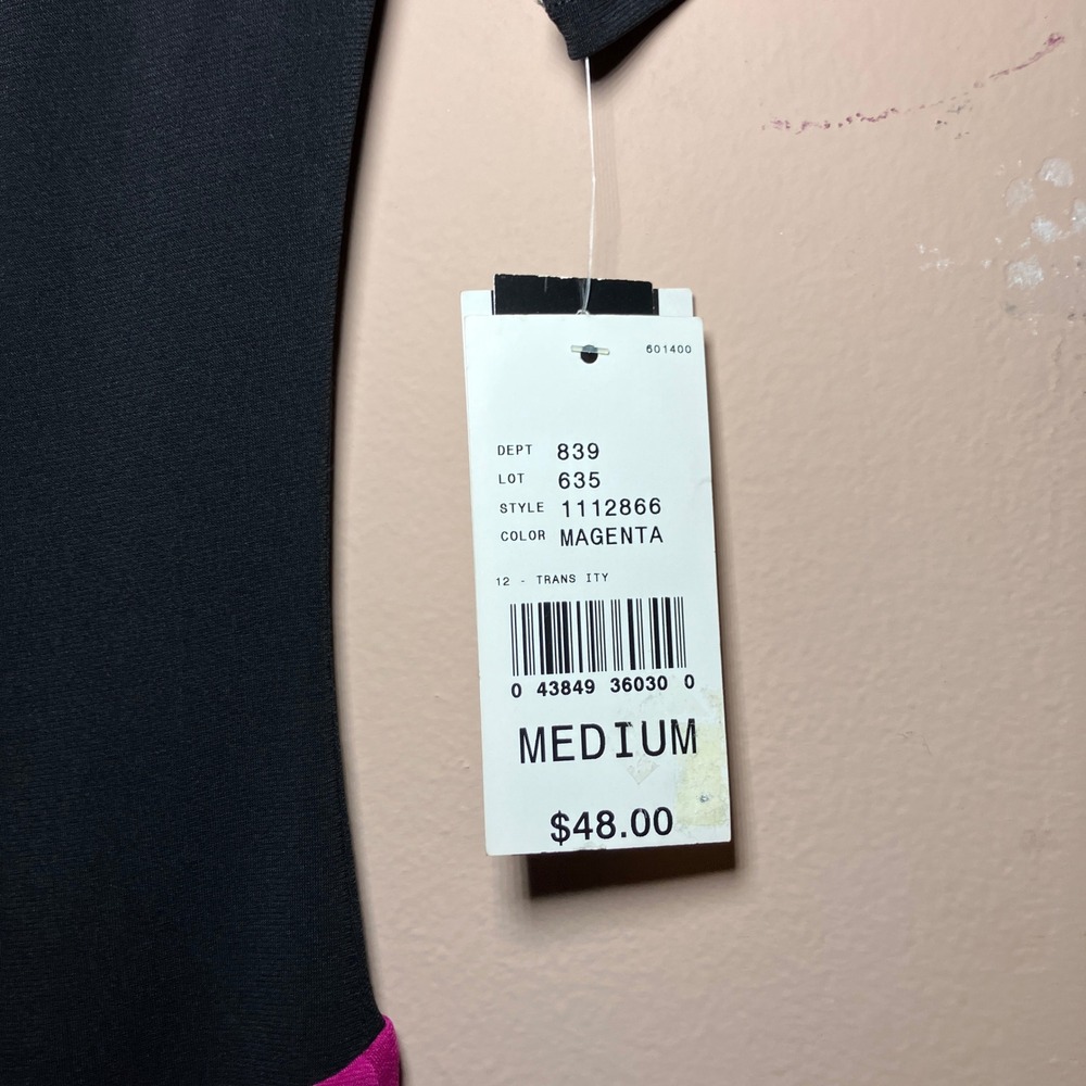 Byer Too! Fit and Flare Dress Womens Medium Black Magenta NEW Colorblock Retro - Picture 6 of 11
